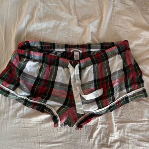 Plaid pajama shorts